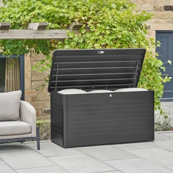 Large Cushion Box with Gas Lift - Black, Steel