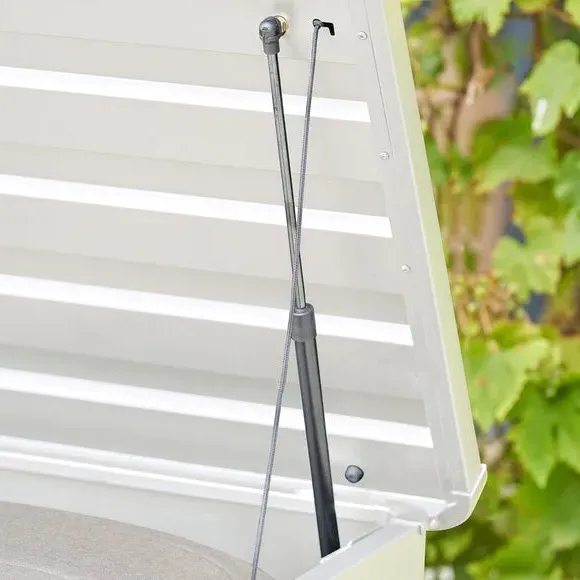 Large Cushion Box with Gas Lift - Pebble, Steel