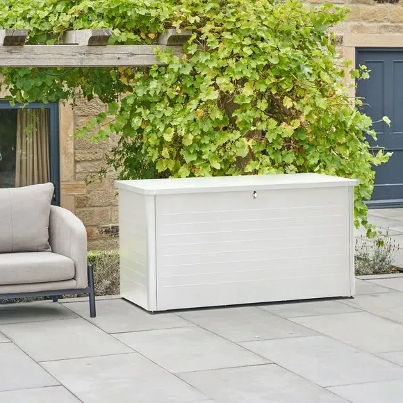 Large Cushion Box with Gas Lift - Pebble, Steel