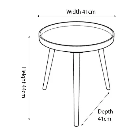 Large Side Table - Grey, Pine Wood