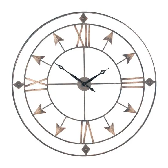 Large Skeleton Wall Clock - Grey, Metal