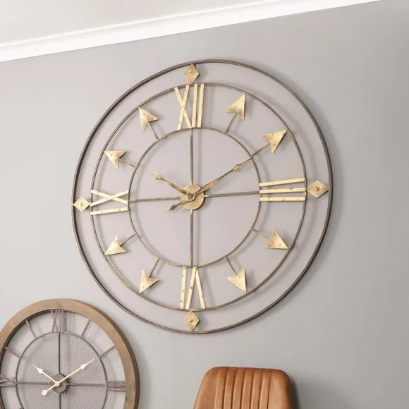 Large Skeleton Wall Clock - Grey, Metal image