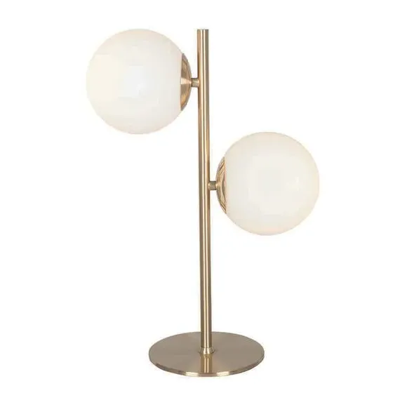 Metal Table Lamp with Glass Orb - Gold
