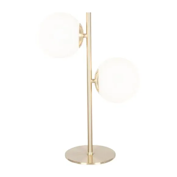 Metal Table Lamp with Glass Orb - Gold