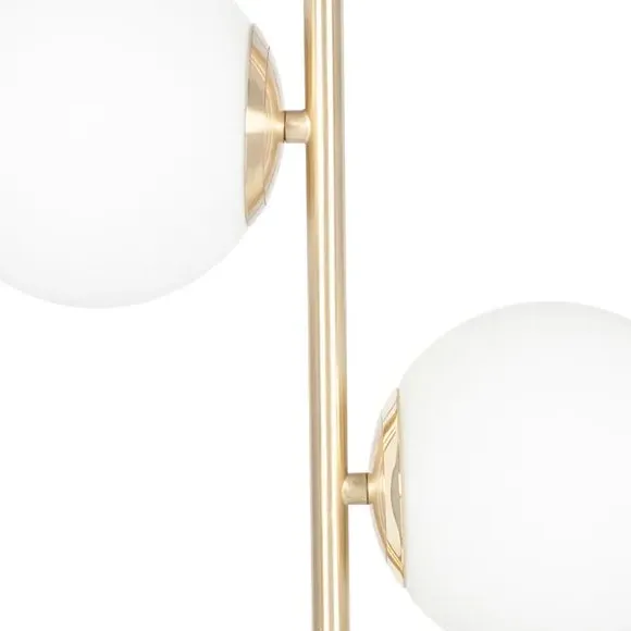 Metal Table Lamp with Glass Orb - Gold
