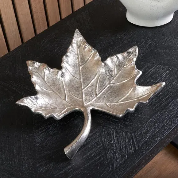 Oak Leaf Bowl - Silver, Cast Aluminium