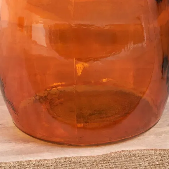 Organic Shaped Glass Vase - Orange, Glass