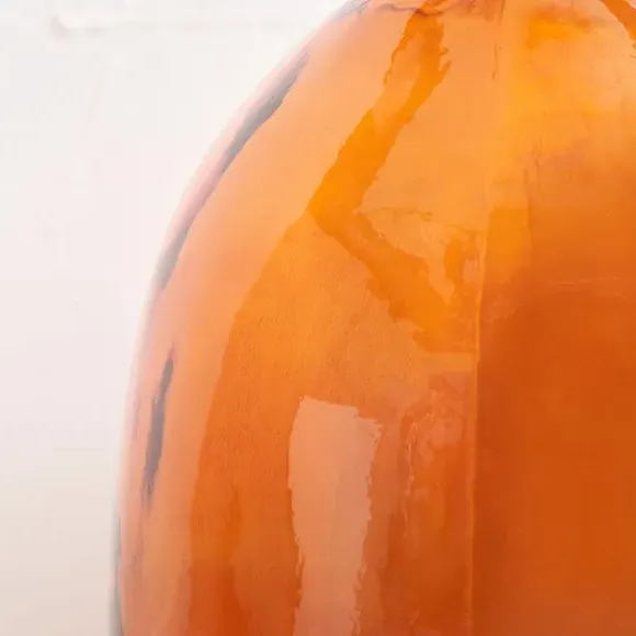 Organic Shaped Glass Vase - Orange, Glass