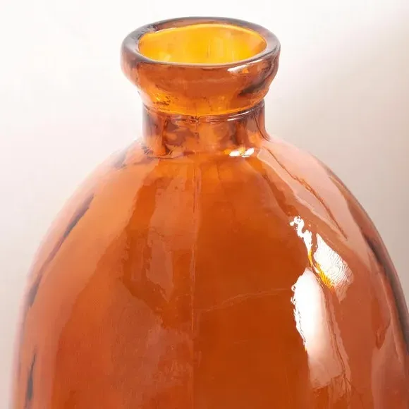 Organic Shaped Glass Vase - Orange, Glass