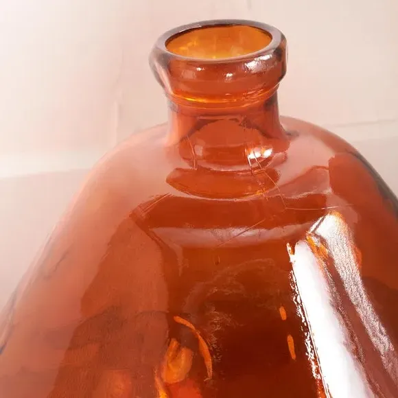 Organic Shaped Glass Vase - Orange, Glass