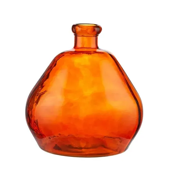 Organic Shaped Glass Vase - Orange, Glass