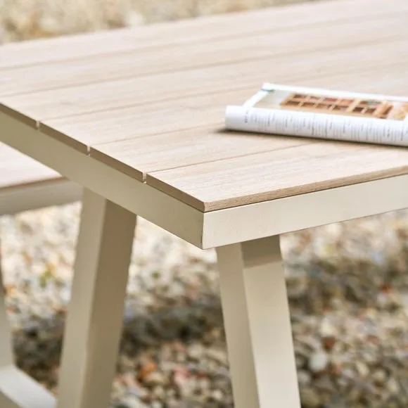 Outdoor Bench Set with Table - Latte, Aluminium