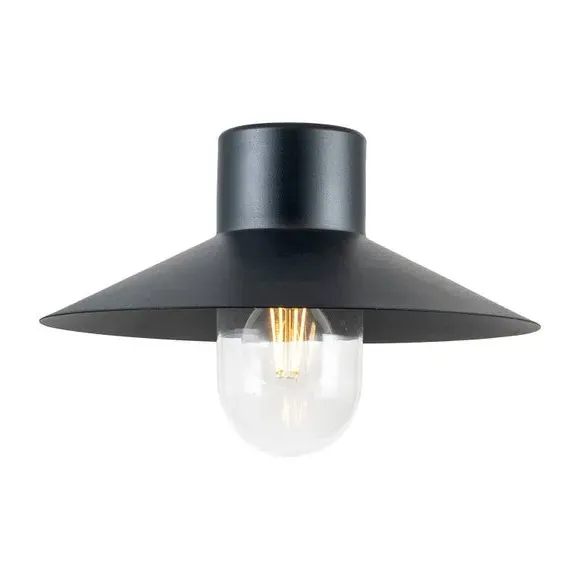 Outdoor Wall Light with Glass Cover - Grey, Metal