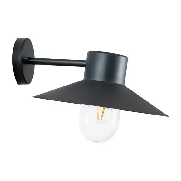 Outdoor Wall Light with Glass Cover - Grey, Metal