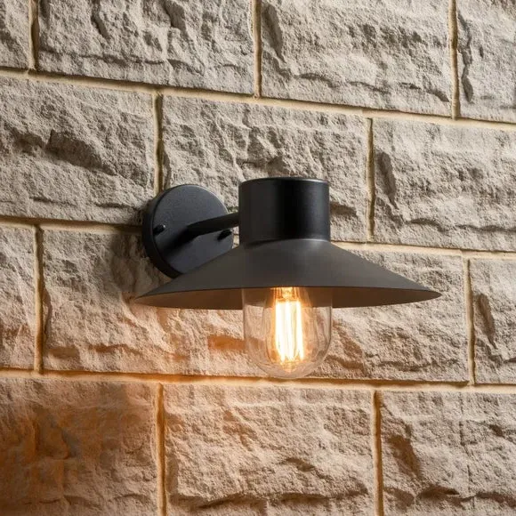 Outdoor Wall Light with Glass Cover - Grey, Metal image