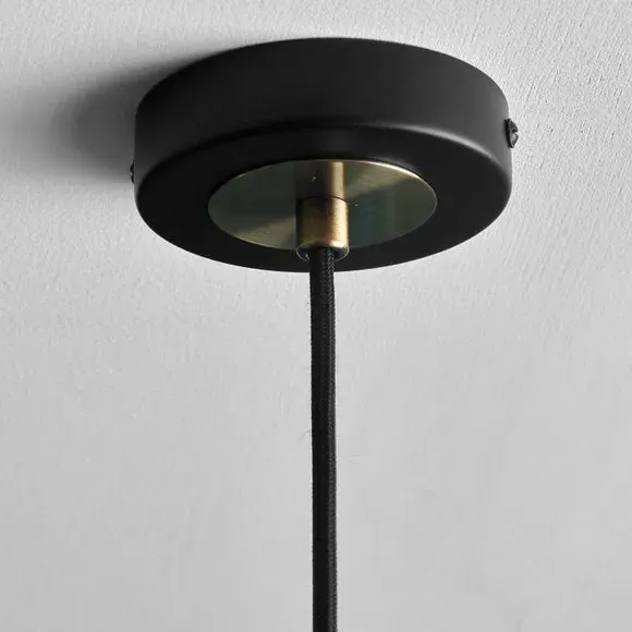 Oval Pendant Light Height Adjustable - Black, Glass