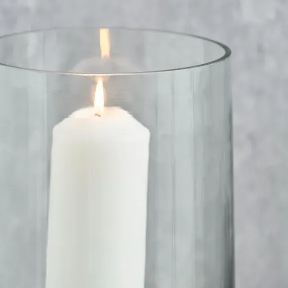 Pedestal Hurricane Candle Holder - Antique Brass