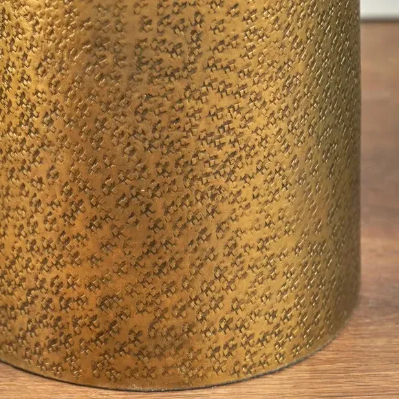 Pedestal Hurricane Candle Holder - Antique Brass