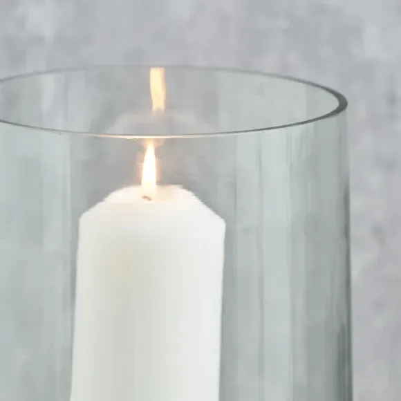 Pedestal Hurricane Candle Holder - Antique Brass