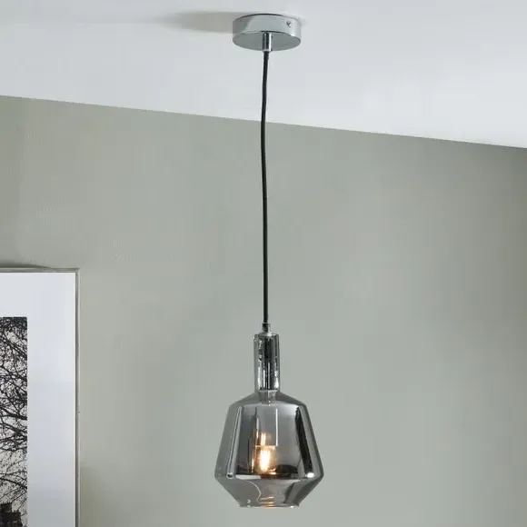 Pendant Light with Adjustable Height - Grey, Glass image
