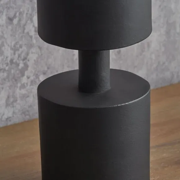 Pillar Candle Holder - Matt Black, Metal