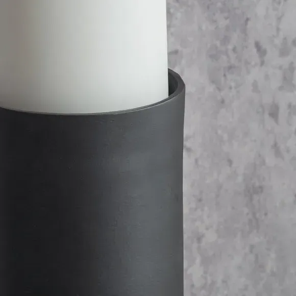 Pillar Candle Holder - Matt Black, Metal