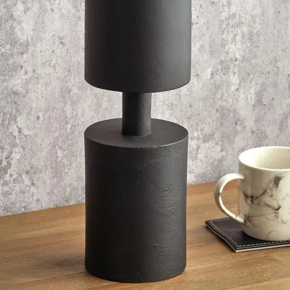 Pillar Candle Holder - Matt Black, Metal