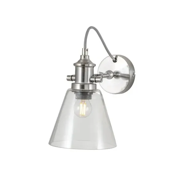 Pivoting Wall Light - Silver, Glass