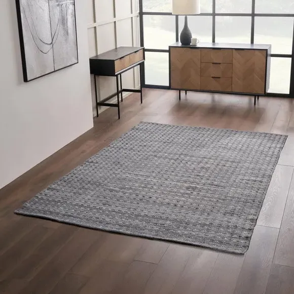 Rectangle Indoor Outdoor Rug - Grey, Polyester