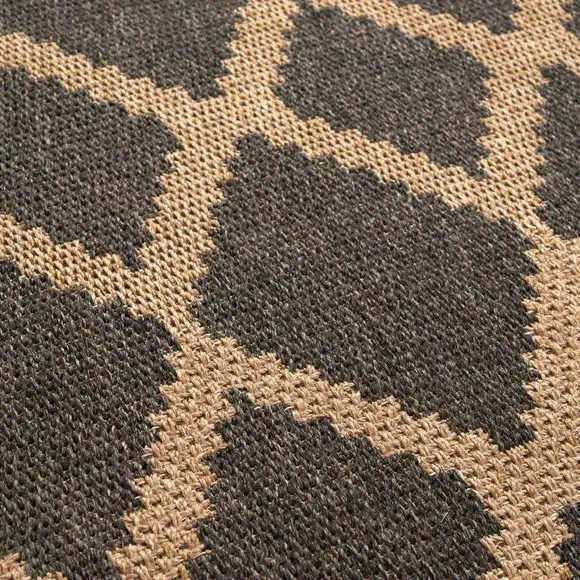 Rectangle Outdoor Rug Diamond Design - Natural