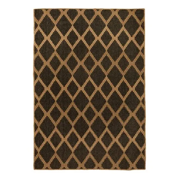 Rectangle Outdoor Rug Diamond Design - Natural