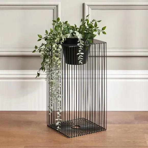Rectangular Plant Stand - Black, Metal Wire