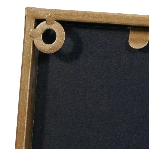 Rectangular Wall Art with Mirror - Gold, Metal