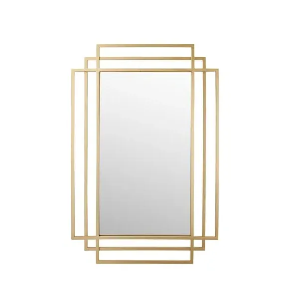 Rectangular Wall Mirror - Gold Frame