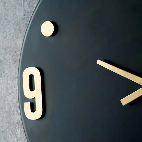 Retro Numbers Wall Clock - Black, Metal