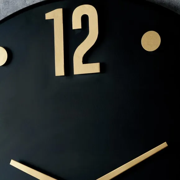 Retro Numbers Wall Clock - Black, Metal