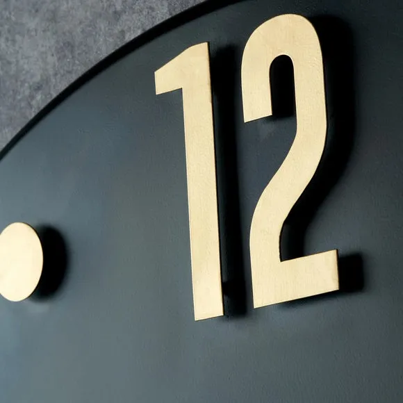 Retro Numbers Wall Clock - Black, Metal