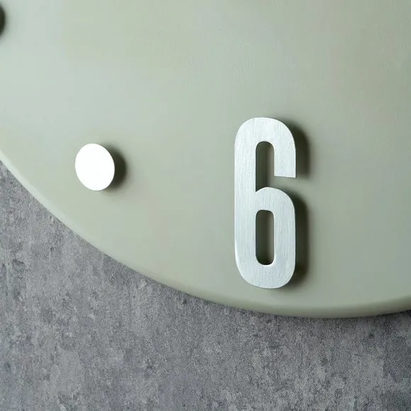 Retro Numbers Wall Clock - Grey, Metal