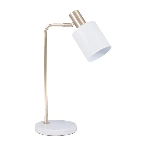 Retro Table Lamp with Pivoting Head - White, Marble