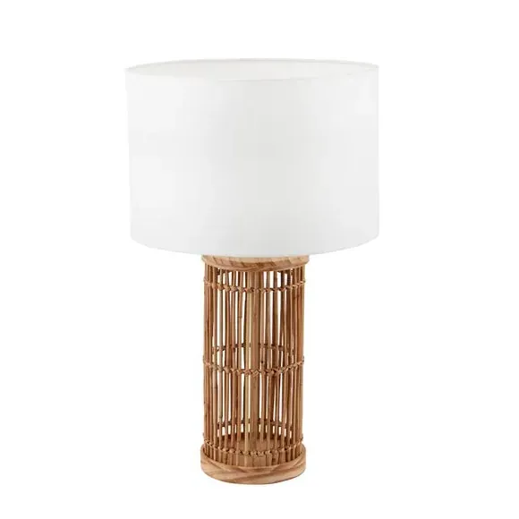 Ribbed Table Lamp - Natural, Coconut Wood