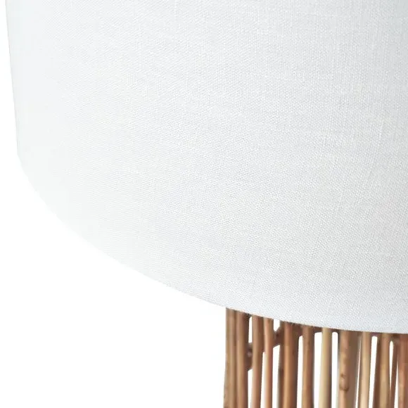 Ribbed Table Lamp - Natural, Coconut Wood