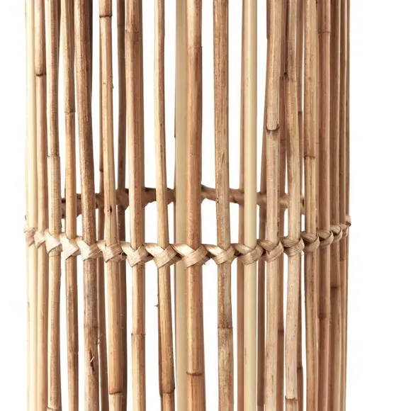 Ribbed Table Lamp - Natural, Coconut Wood