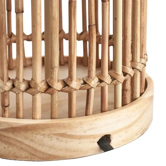 Ribbed Table Lamp - Natural, Coconut Wood