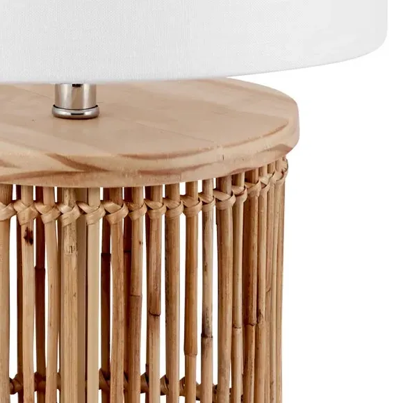 Ribbed Table Lamp - Natural, Coconut Wood