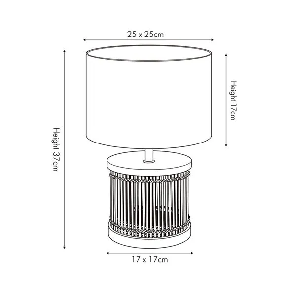 Ribbed Table Lamp - Natural, Coconut Wood