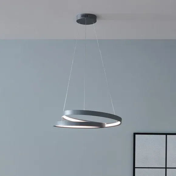 Ring LED Ceiling Light - Grey, Metal image