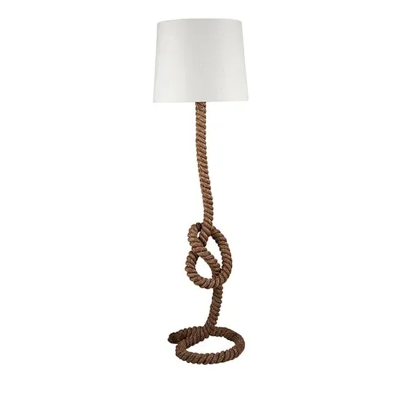 Rope Knot Floor Lamp - Natural, Fabric Shade