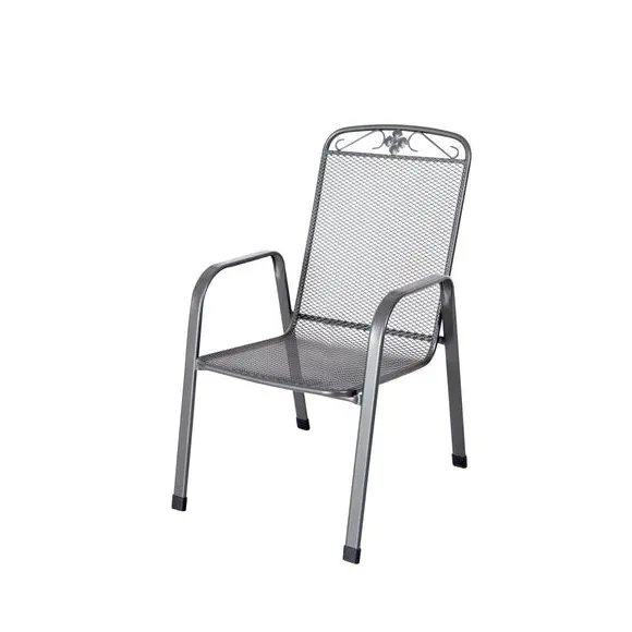 Round 4-Seater Dining Set with Cushions - Grey