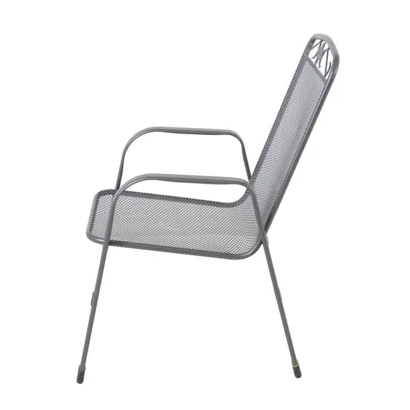 Round 4-Seater Dining Set with Cushions - Grey