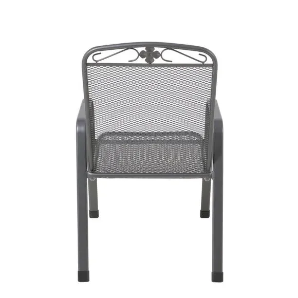 Round 4-Seater Dining Set with Cushions - Grey